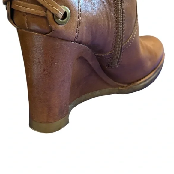 Apepazza Italian Leather Lace Up Knee High Tan EU 40 US 9 - Picture 8 of 11